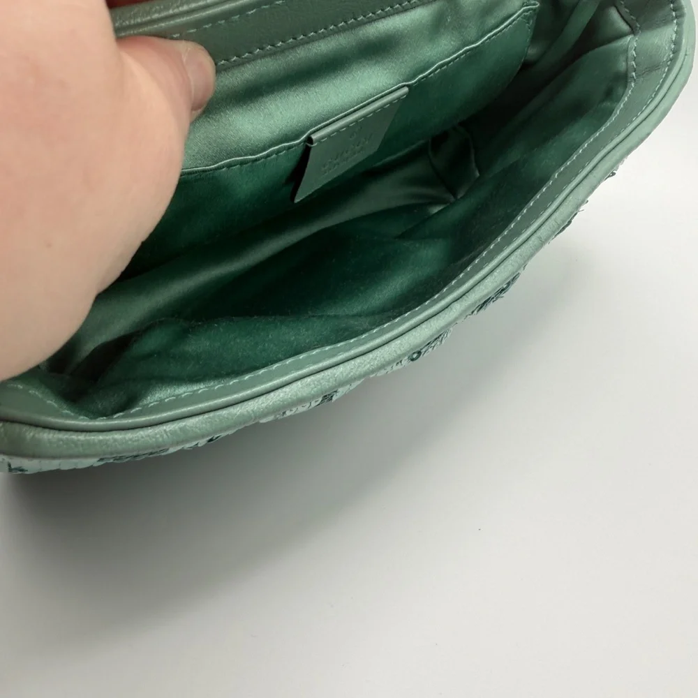 Gucci GG Marmont mini sequin shoulder bag in an aqua - Picture 7 of 8
